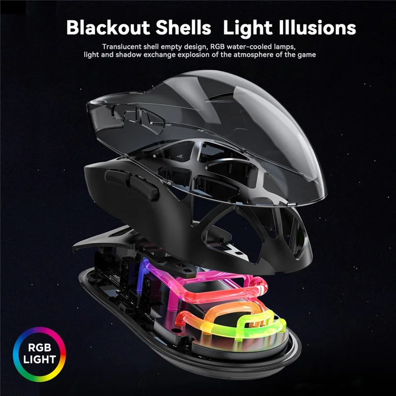 Forev FV-M7 tri-mode Wireless Gaming Mouse - Black