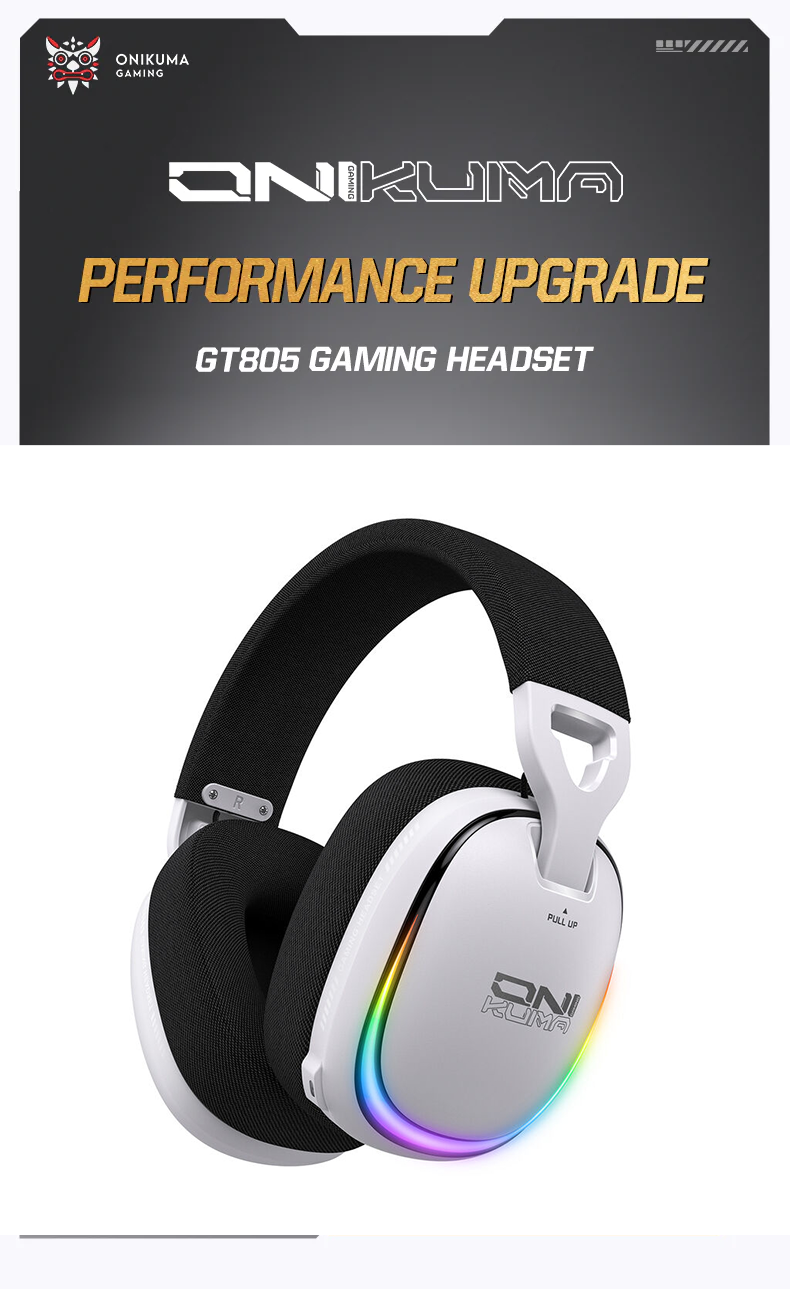 ONIKUMA GT805 White Gaming Headset