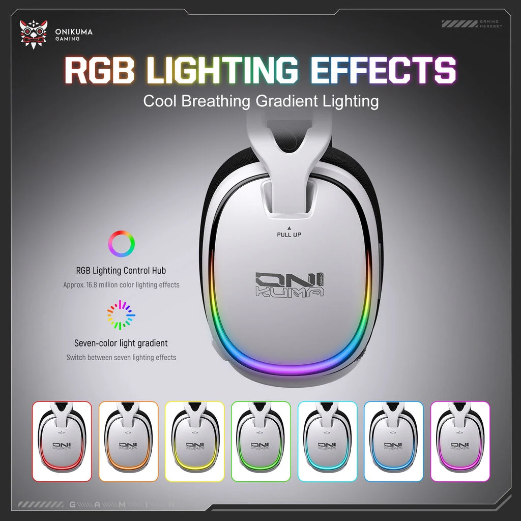 ONIKUMA GT805 White RGB Lighting