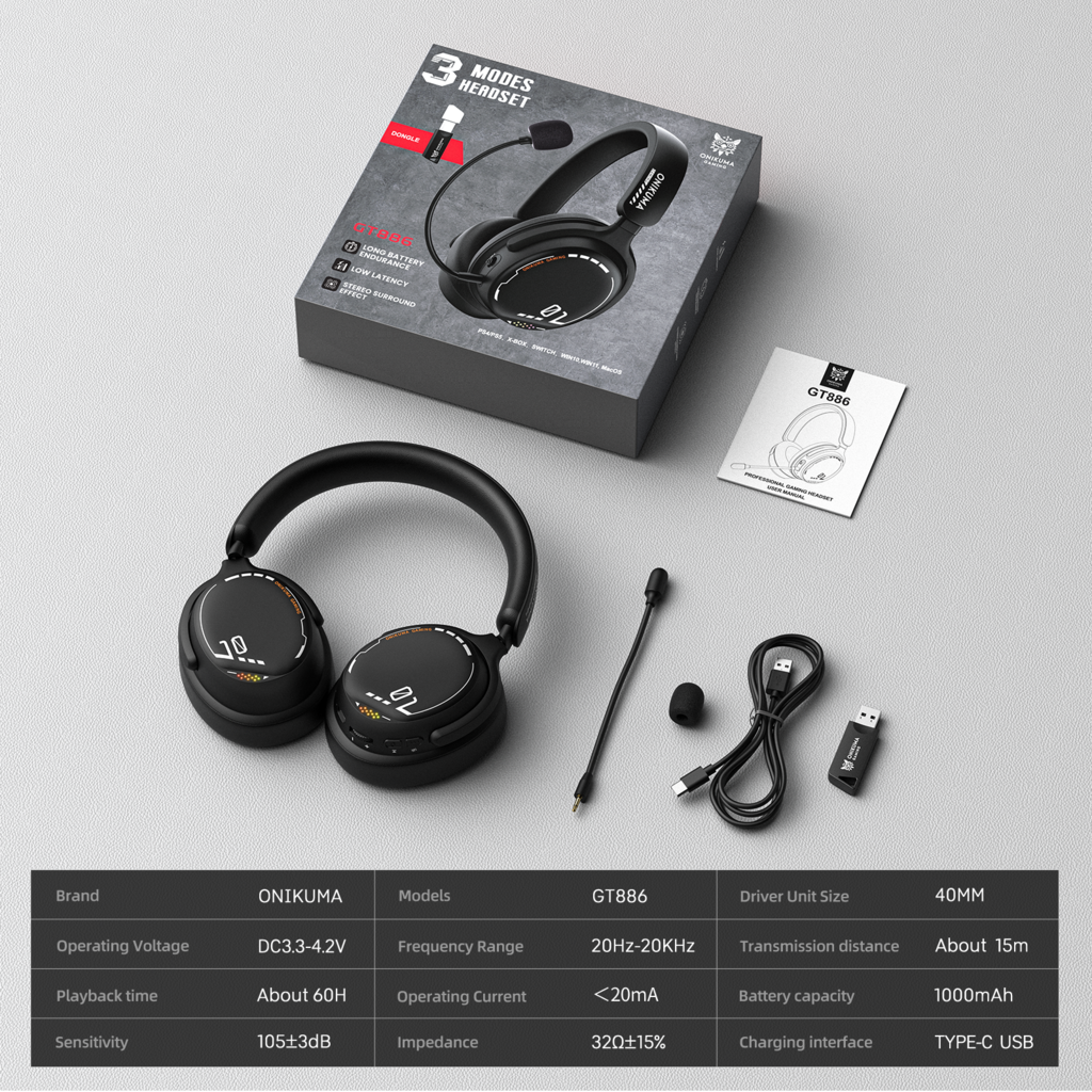 ONIKUMA GT886 Black Gaming Headset