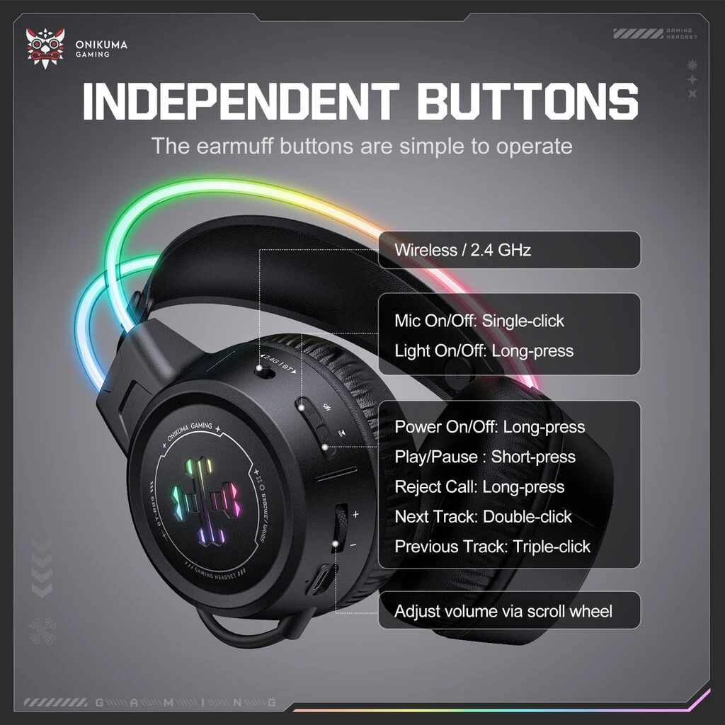 ONIKUMA GT889 Controls