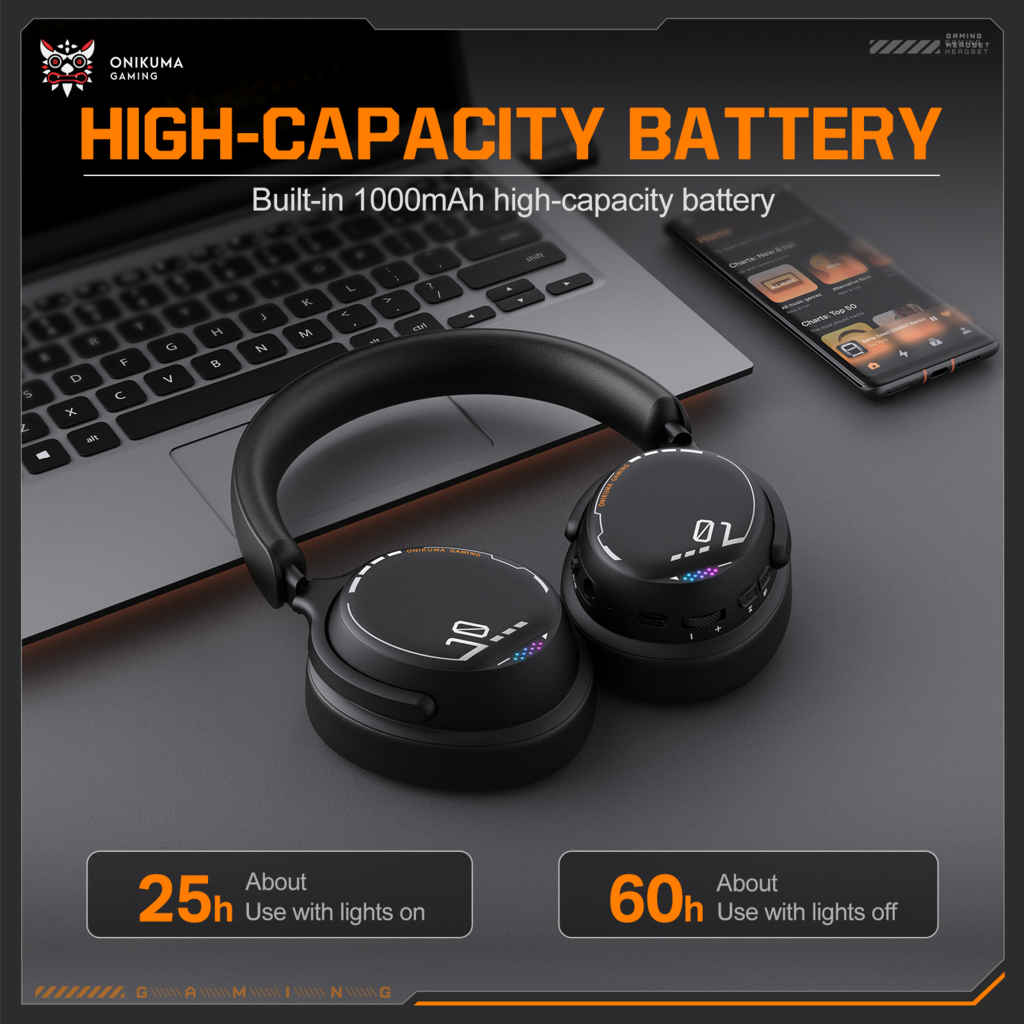 ONIKUMA GT886 Long Battery Life