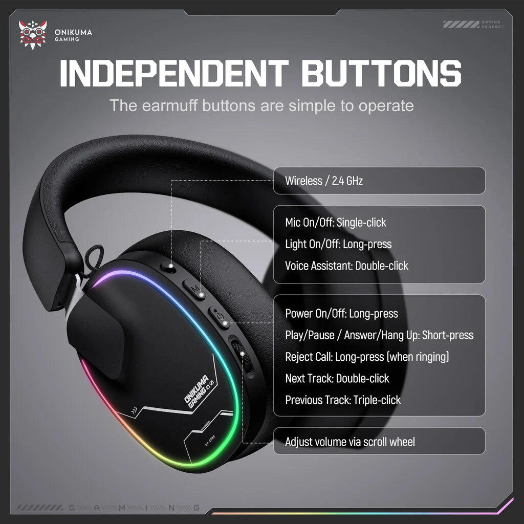 ONIKUMA GT836 Independent Buttons