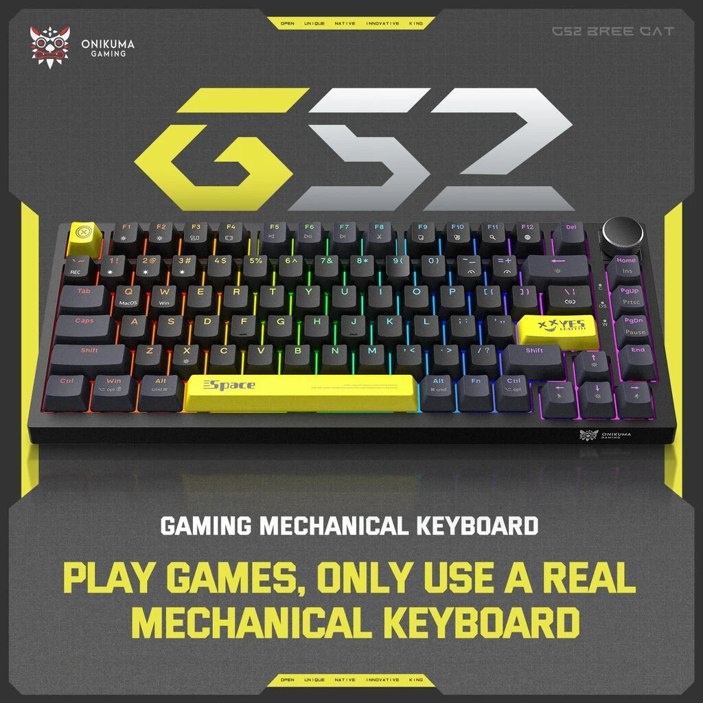 ONIKUMA G52 RGB Wired Mechanical Keyboard Black