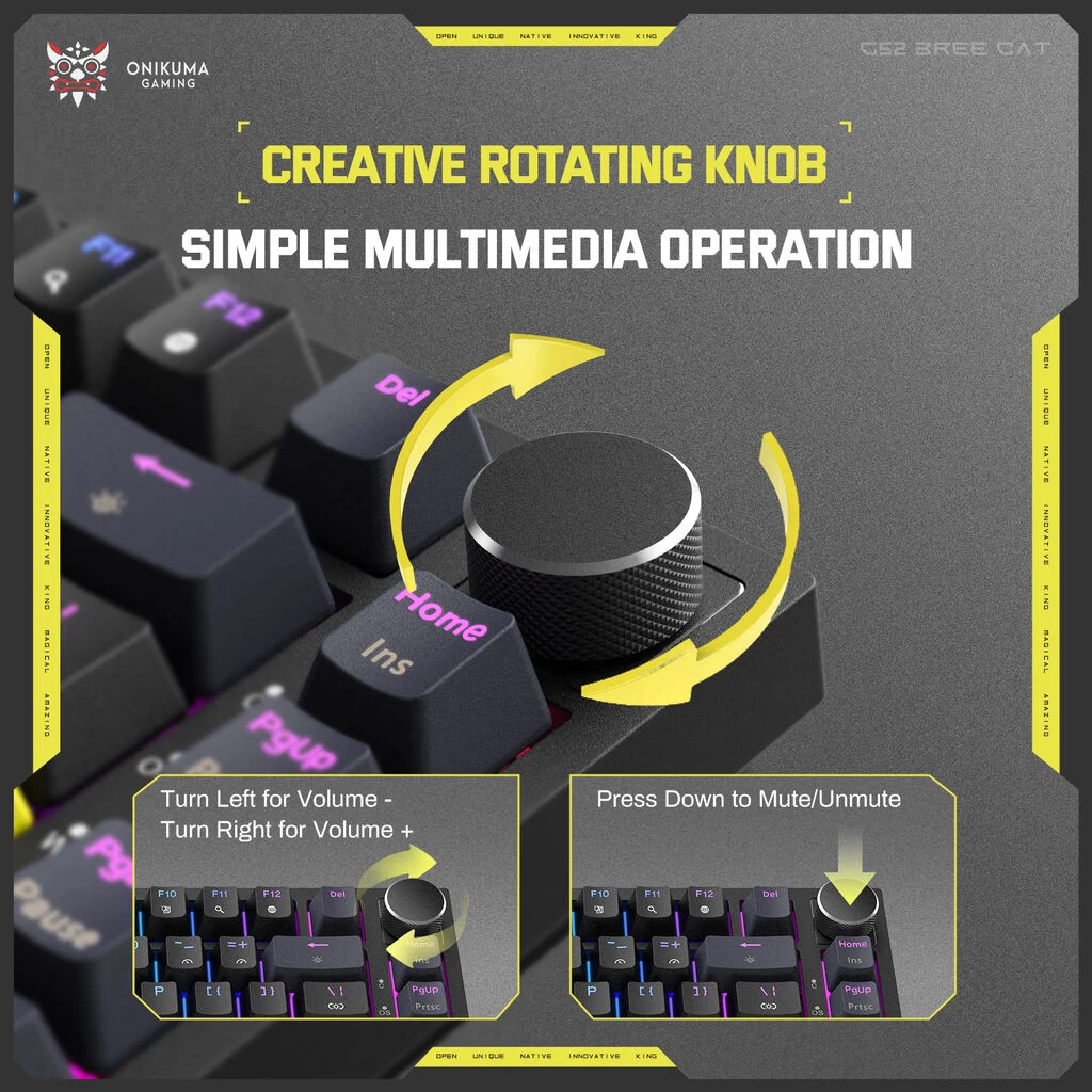 ONIKUMA G52 RGB Backlit Black Keyboard