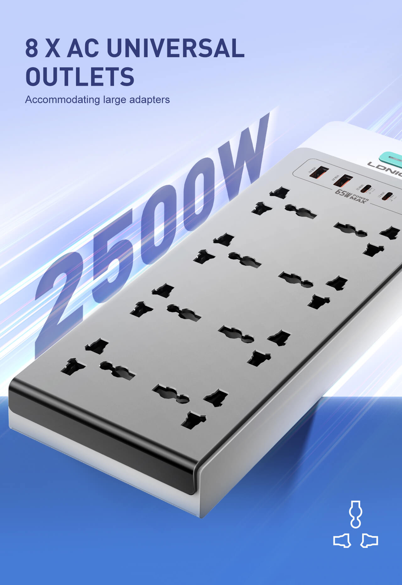 LDNIO SC4 2500W AC Outlets