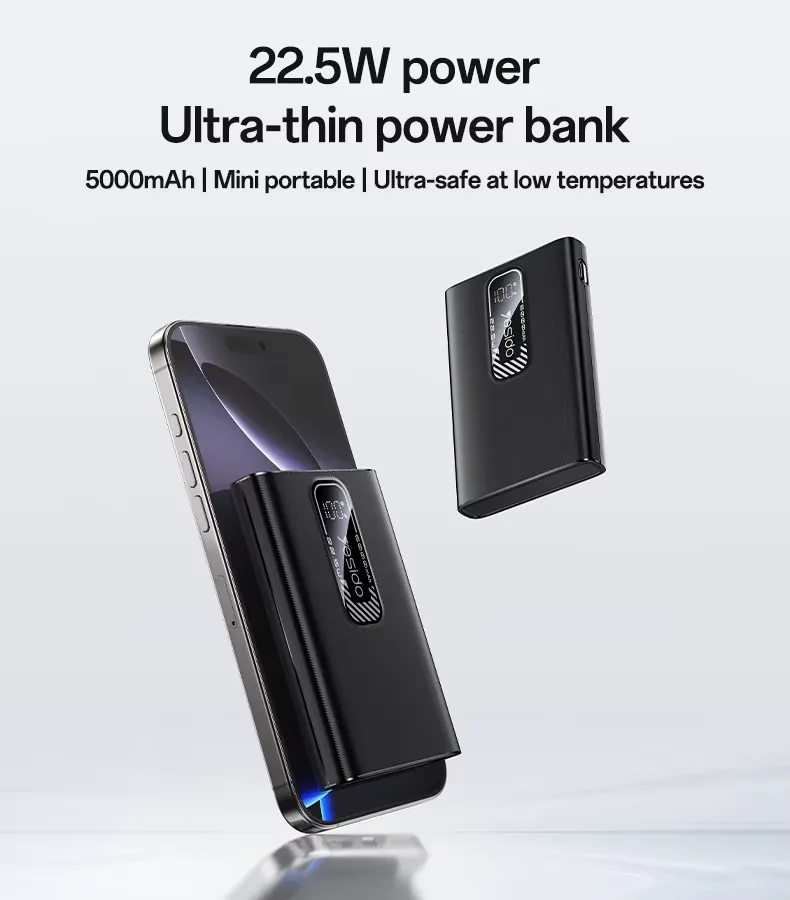 Yesido YP92 Ultra-Thin 5000mAh Power Bank 22.5W - Black