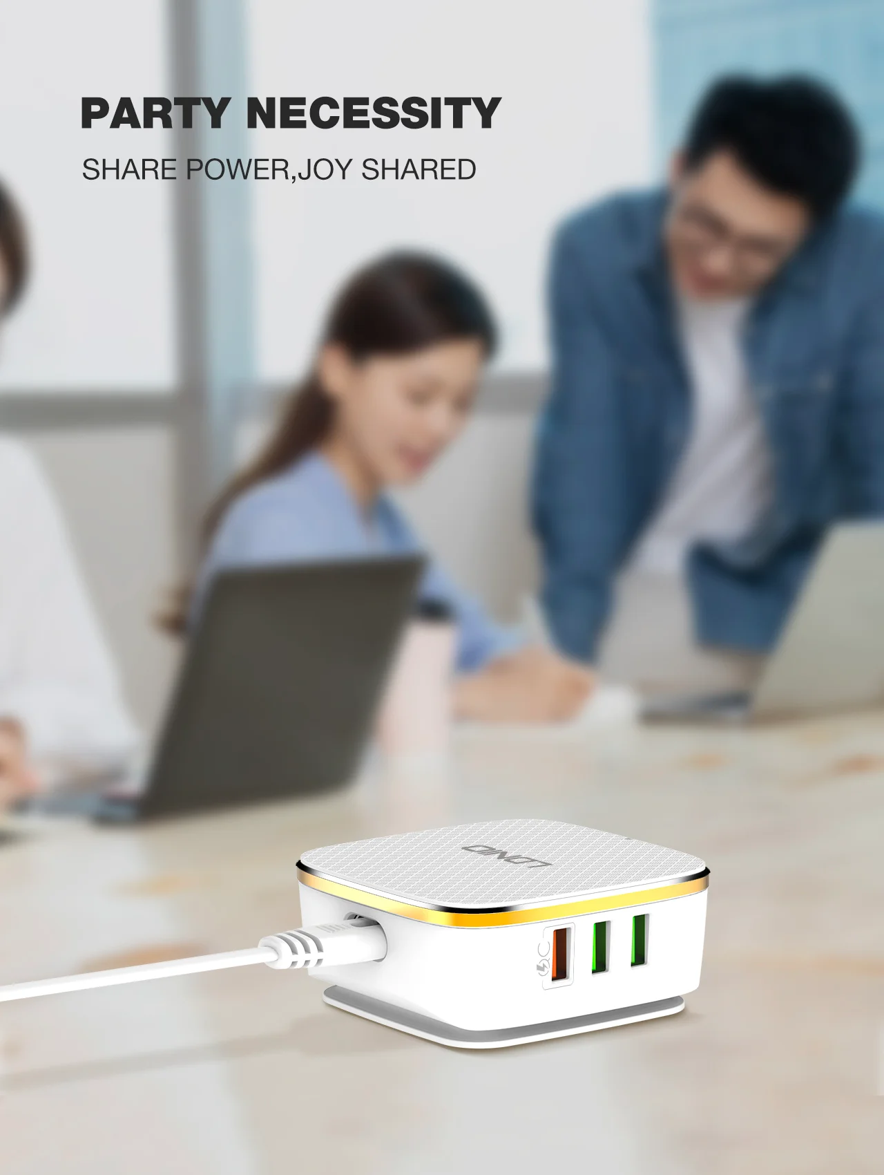 لدنيو A6704 شاحن سريع – 5×يو إس بي-إيه + QC3.0