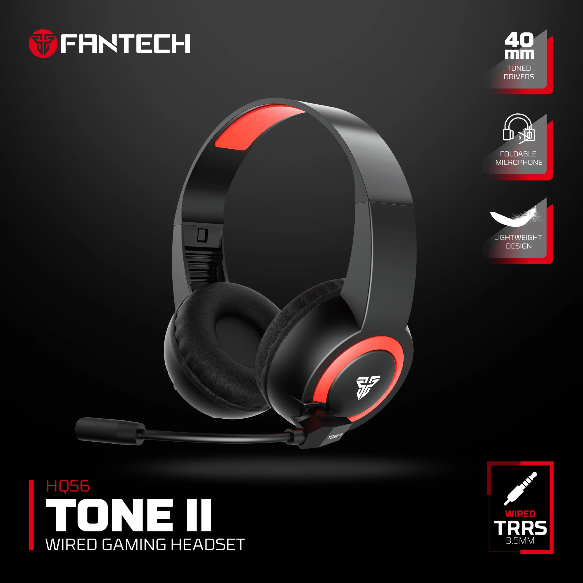 سماعة ألعاب سلكية فانتيك TONE II HQ56 أسود