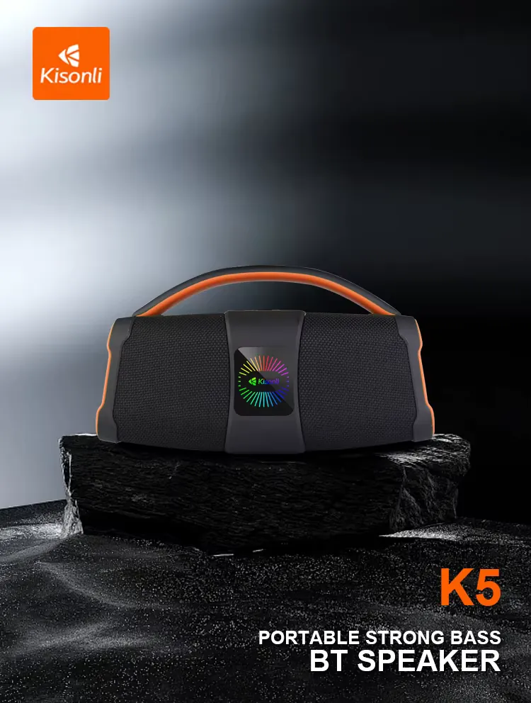 Kisonli K5 Black Orange Bluetooth RGB Speaker Open Sealed