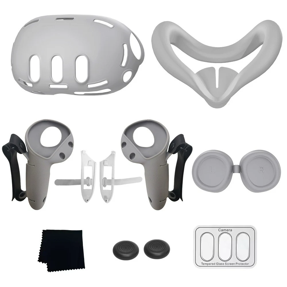 White VR protection and comfort kit for Meta Quest 3