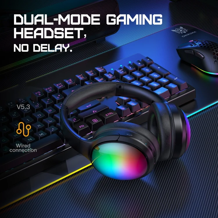 ONIKUMA B3 RGB Wireless Gaming Headphone - Black