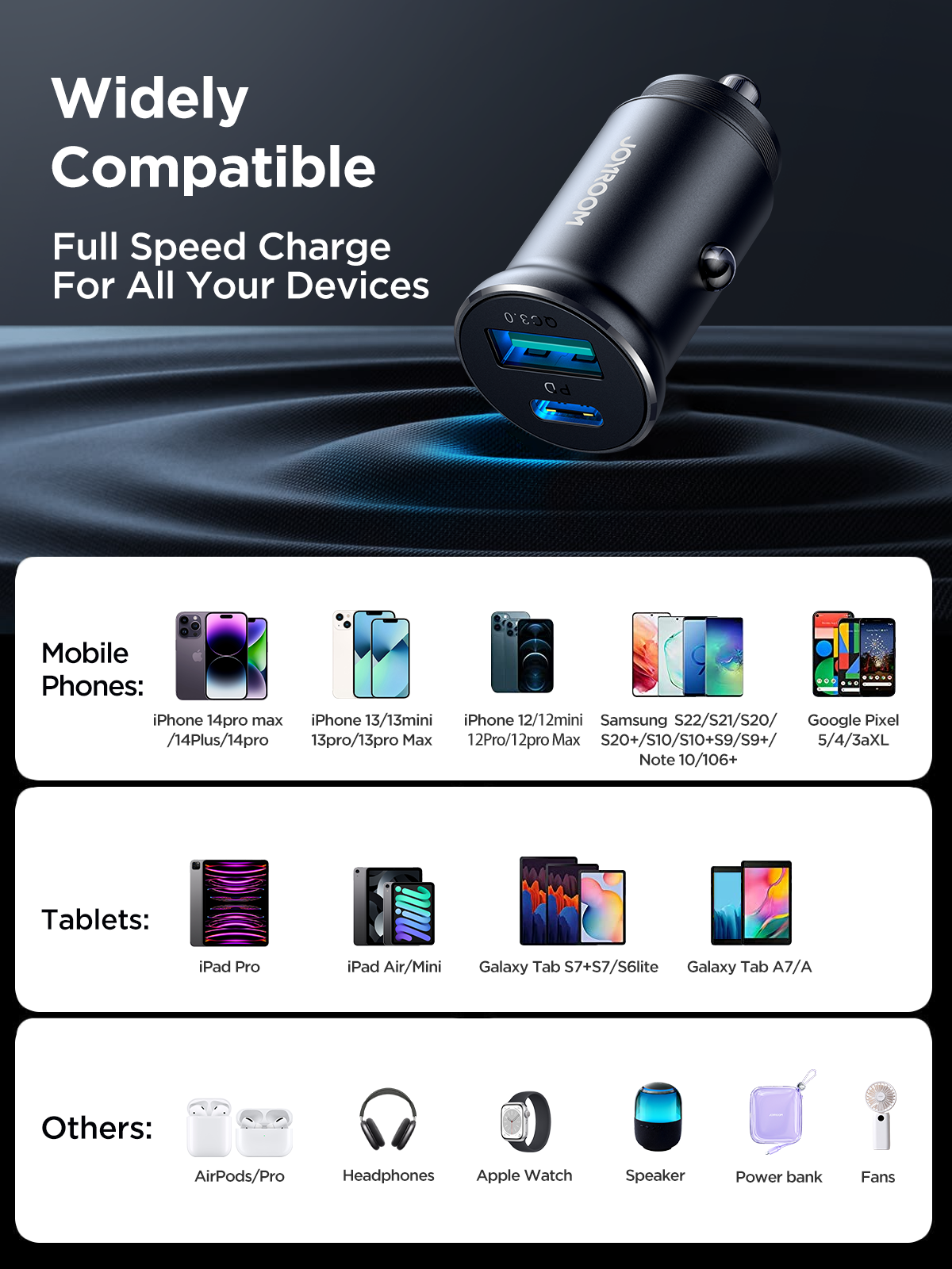 USB-A QC3.0 fast charging