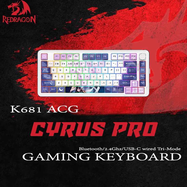 Redragon K681 Cyrus Pro Tri-Mode Wireless RGB Mechanical Gaming Keyboard