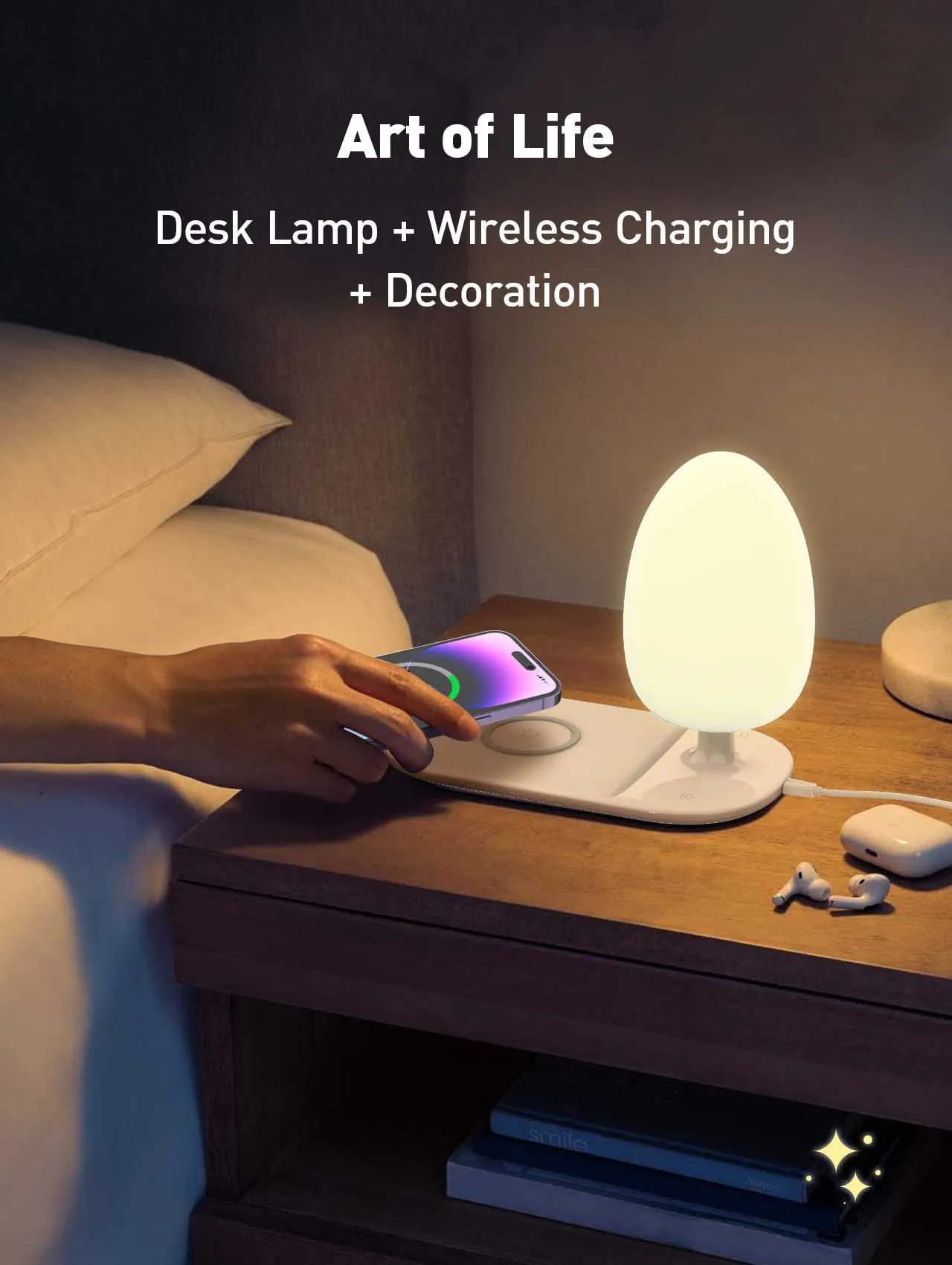 LDNIO Y3 White LED Desk Lamp and Wireless Charger
