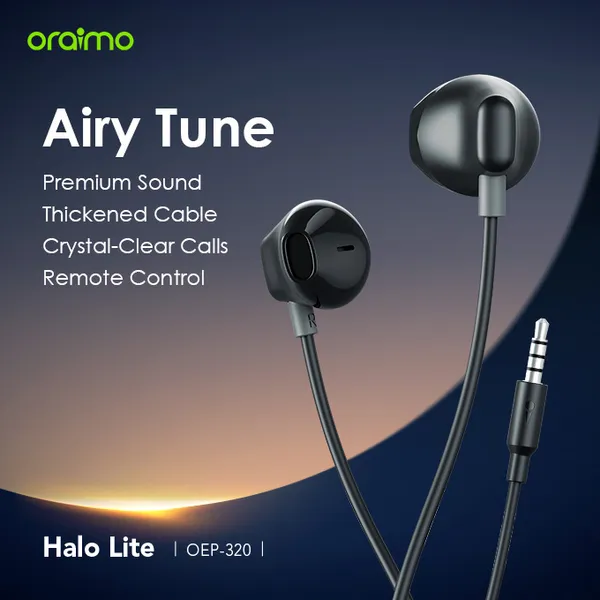Oraimo Halo Lite OEP-320 Black Wired 3.5mm Earphone