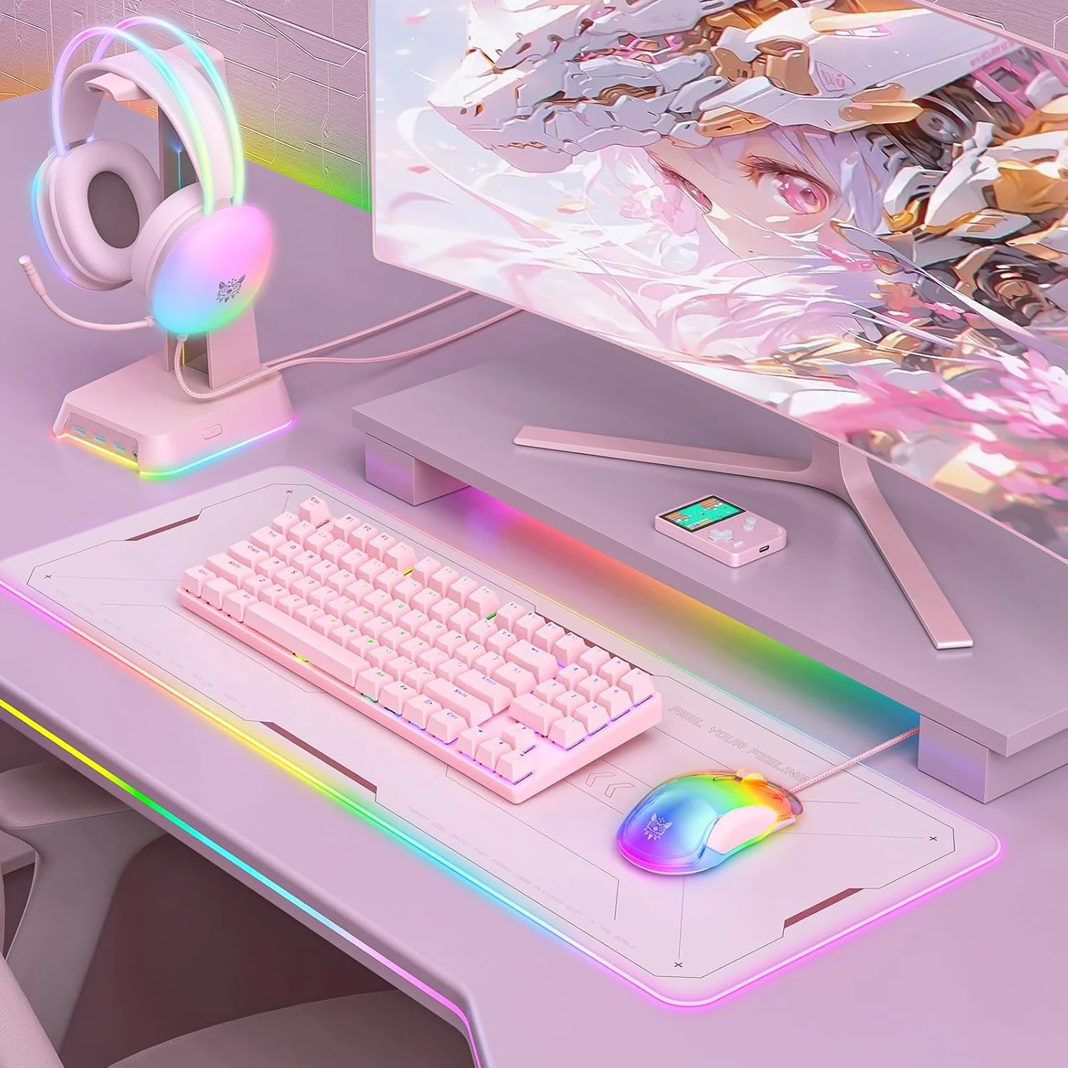ONIKUMA CW925 RGB Wired Gaming Mouse - Pink