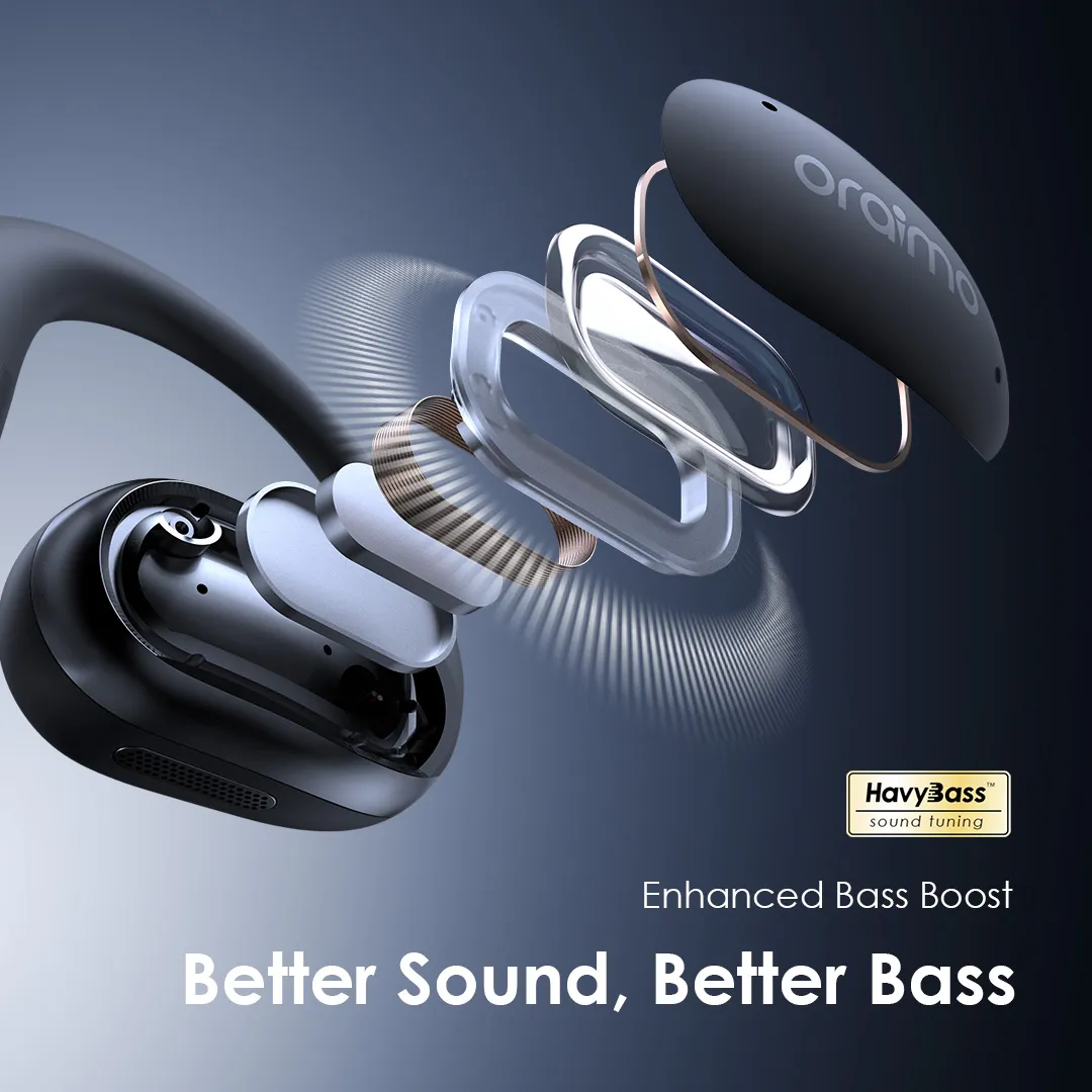 Oraimo OPN-675 OpenArc Open-Ear Wireless Earbuds - Black