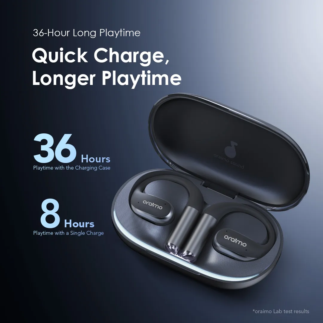 Oraimo OPN-675 OpenArc Open-Ear Wireless Earbuds - Black