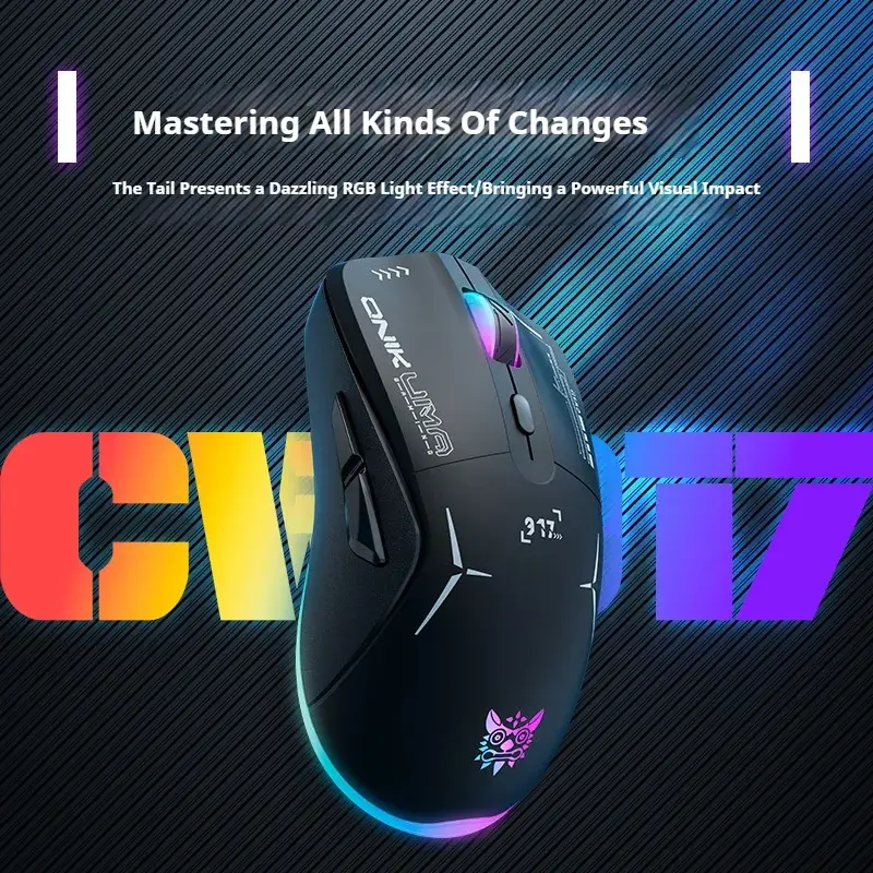 Onikuma CW917 Dual Mode RGB Gaming Mouse – White