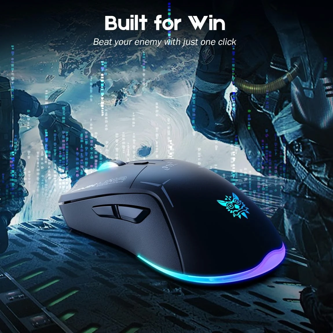 Onikuma CW917 Dual Mode RGB Gaming Mouse – Black