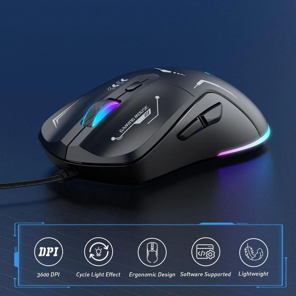 Onikuma CW917 RGB Wired Gaming Mouse