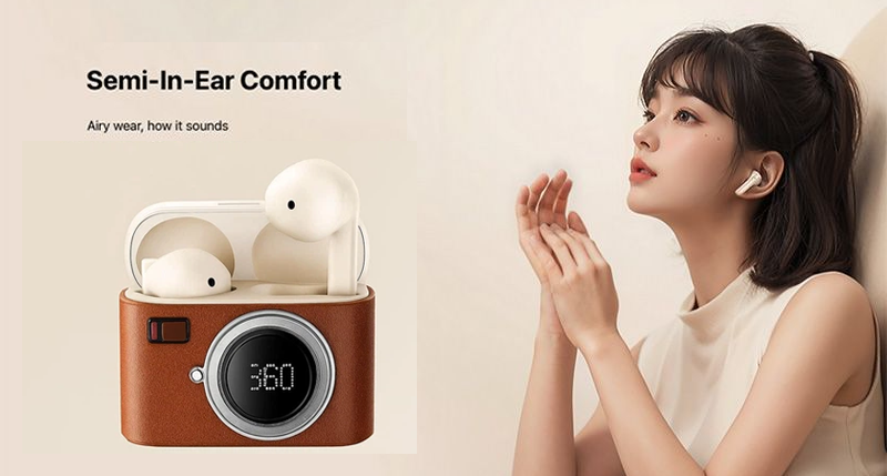 REMAX Cozybuds W33 Bluetooth Wireless Earbuds - Brown