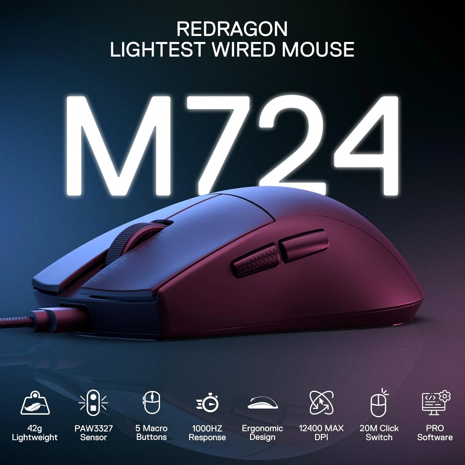 Redragon M724 Wired Gaming Mouse - Black