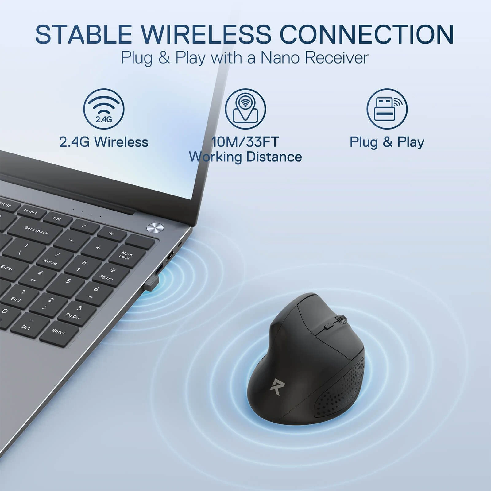 Redragon BM-4033 Wireless Vertical Ergonomic Mouse