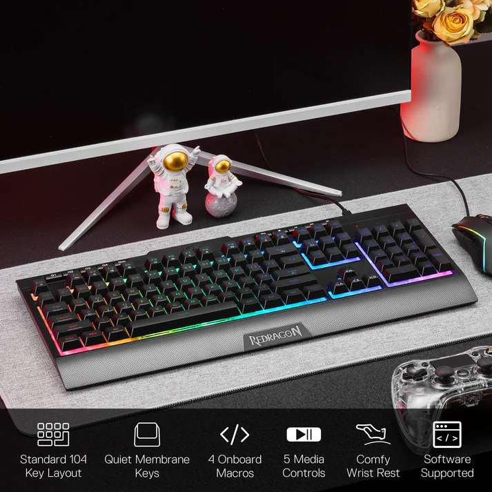 Redragon S151 Membrane Wired RGB Gaming Keyboard & Mouse Combo