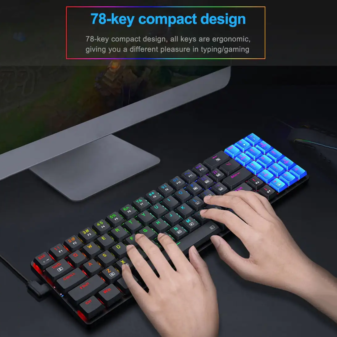 Redragon K626P Ashe Low Profile Mechanical Wired RGB Gaming Keyboard