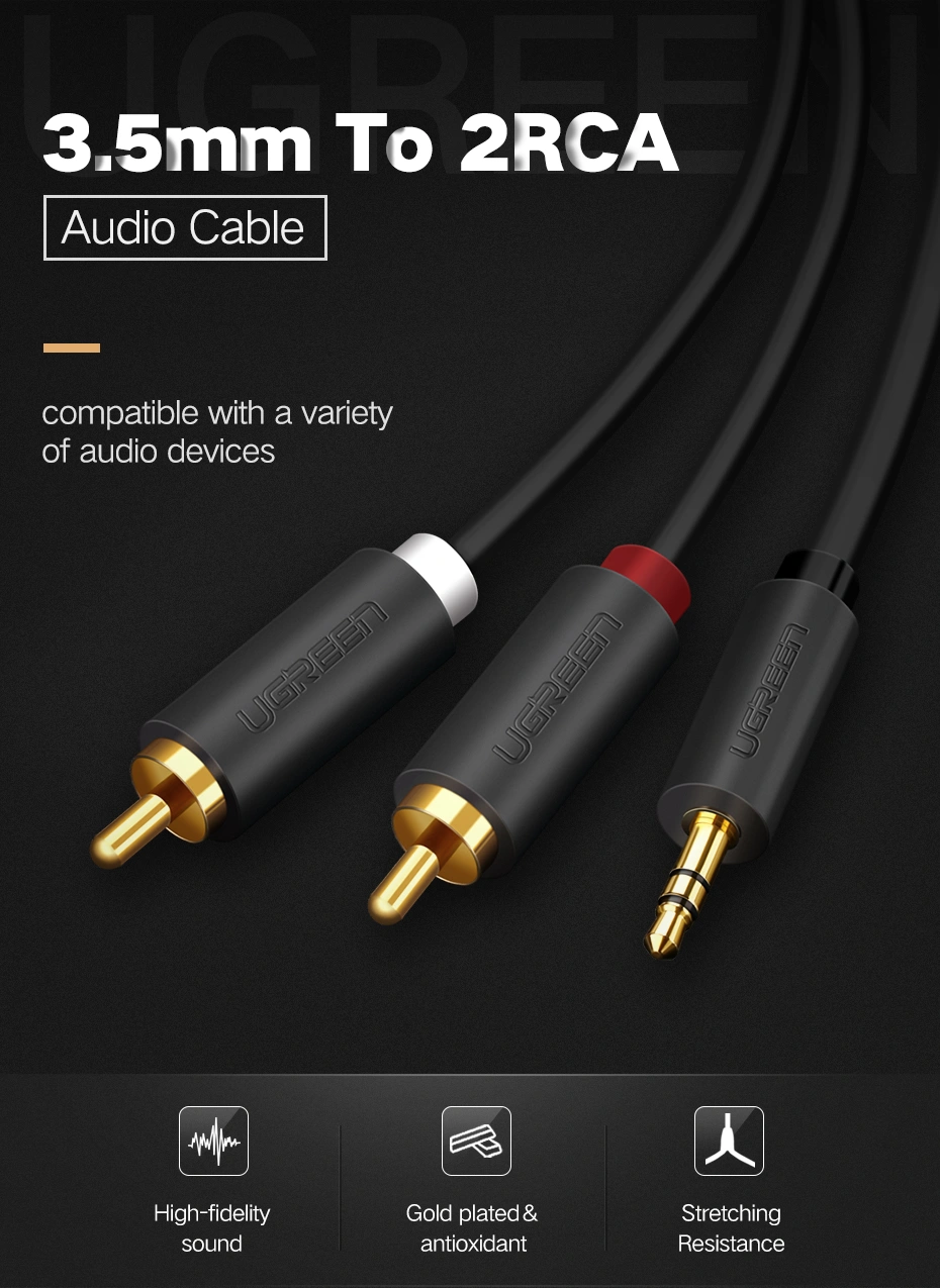 3.5mm to 2 RCA audio connection