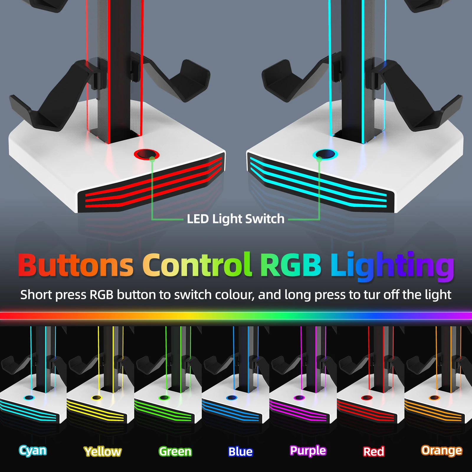 حامل Deadskull RGB متعدد الوظائف لوحدات التحكم وسماعة الرأس