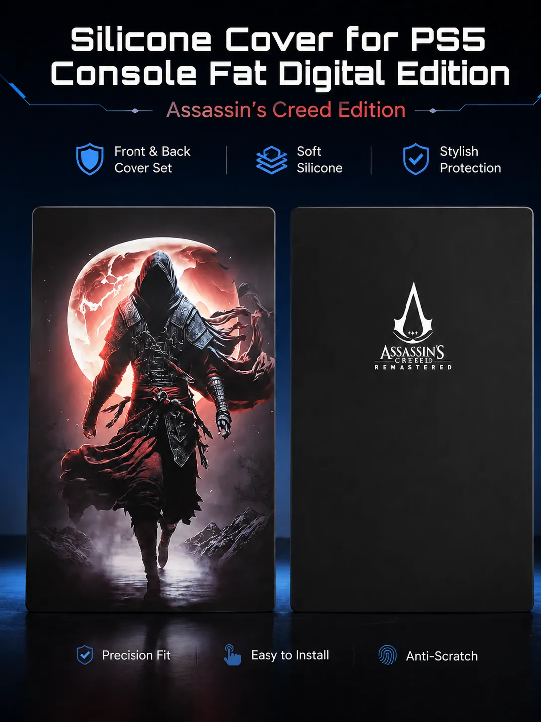 Assassin's Creed PS5 Fat Digital Silicone Cover closing visual