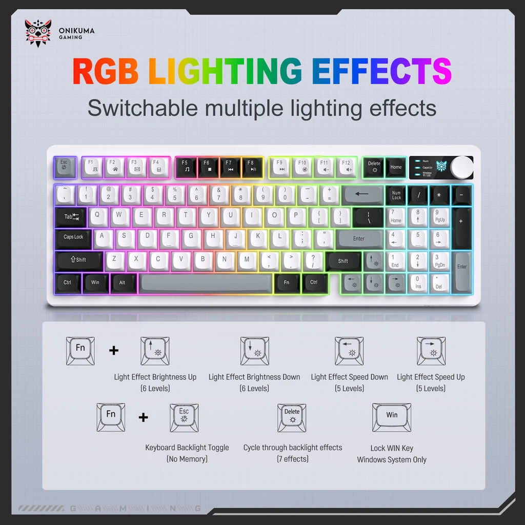ONIKUMA MT902 RGB Lighting Effects