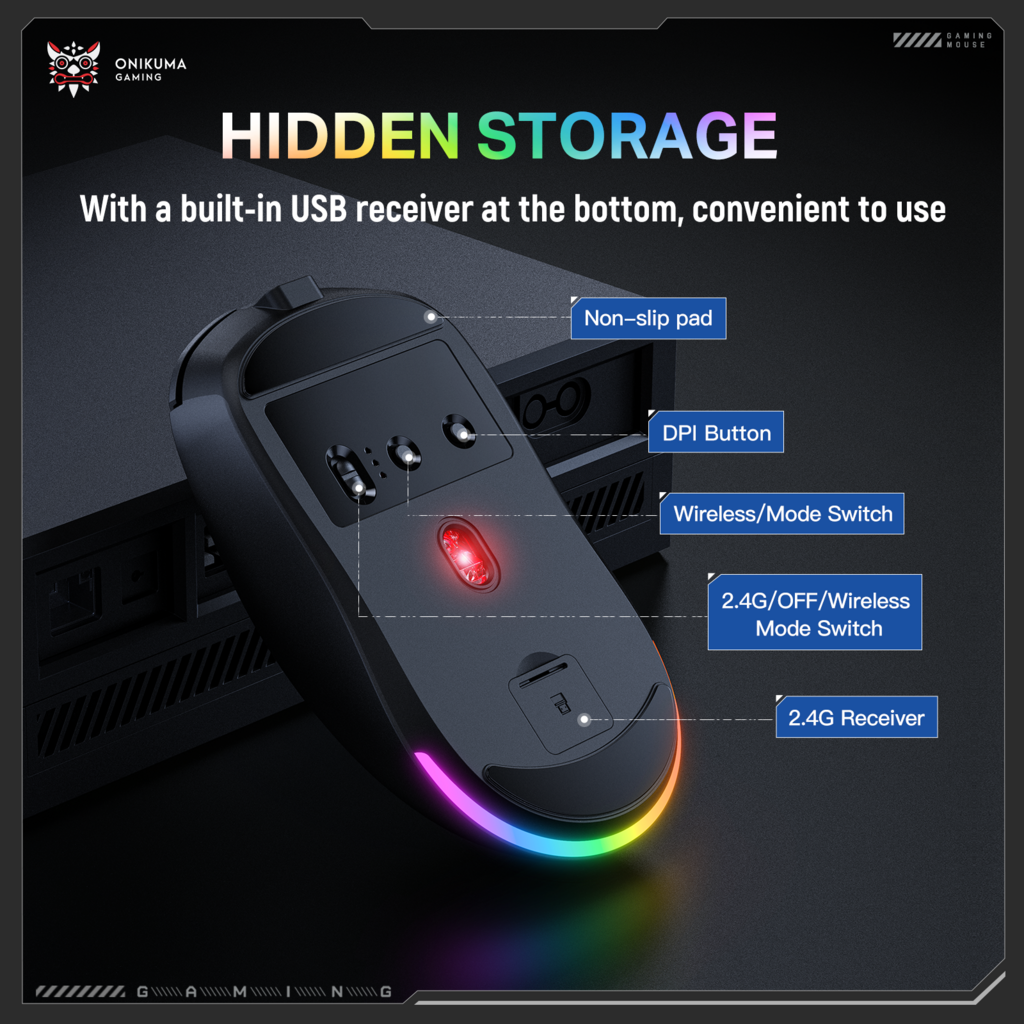 ONIKUMA DM03 RGB lighting black mouse