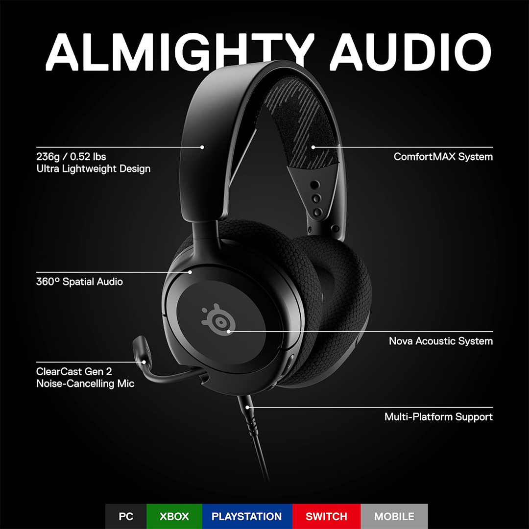 SteelSeries Arctis Nova 1 - Gaming Headset - Black