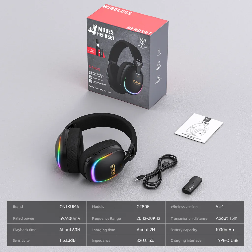 ONIKUMA GT805 Black Gaming Headset