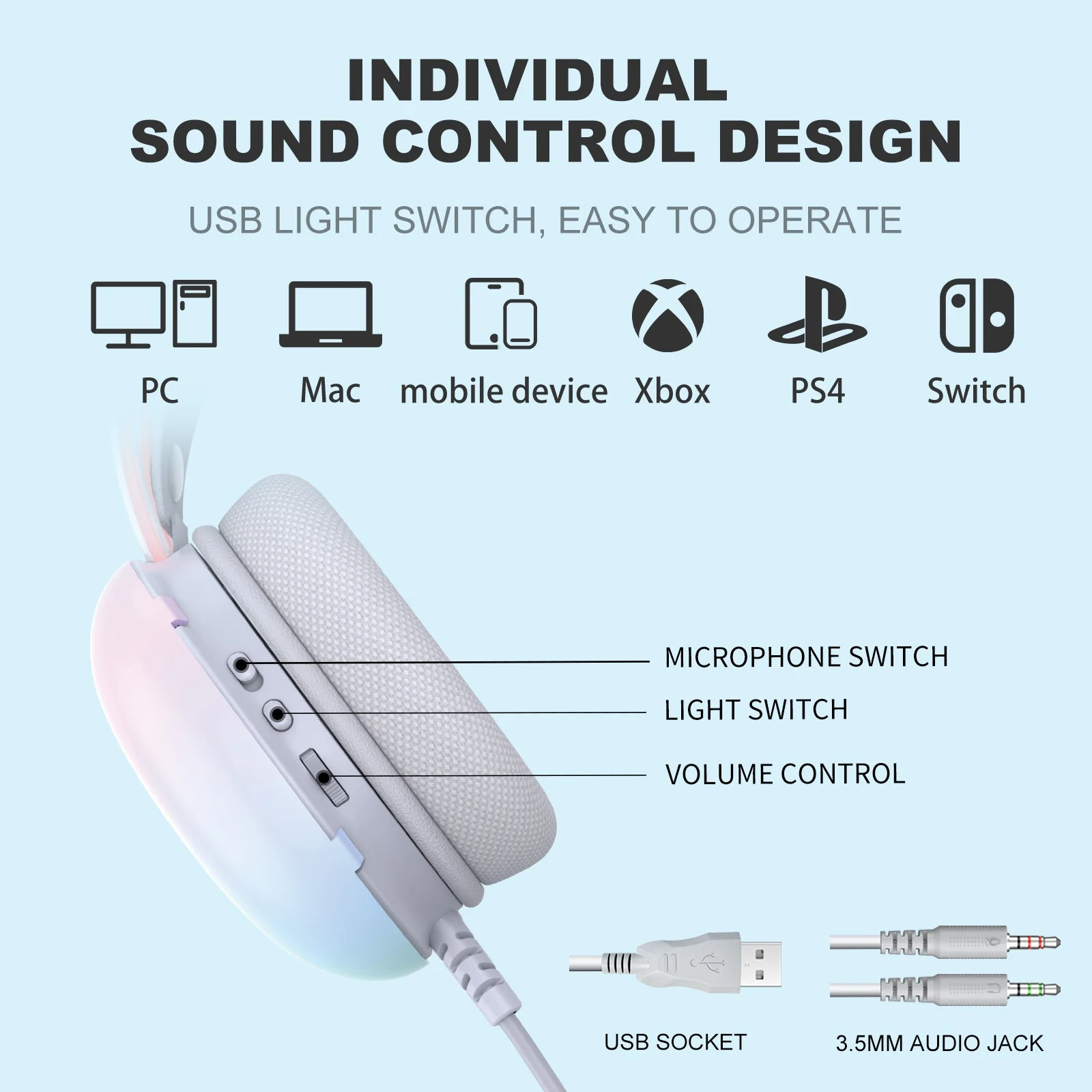 ONIKUMA X25 Gaming Headset - White