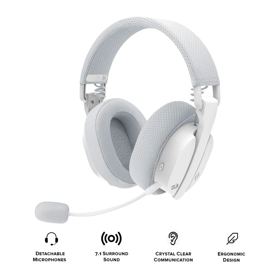 Redragon LUCE H888 Tri-Mode Wireless Gaming Headset - White
