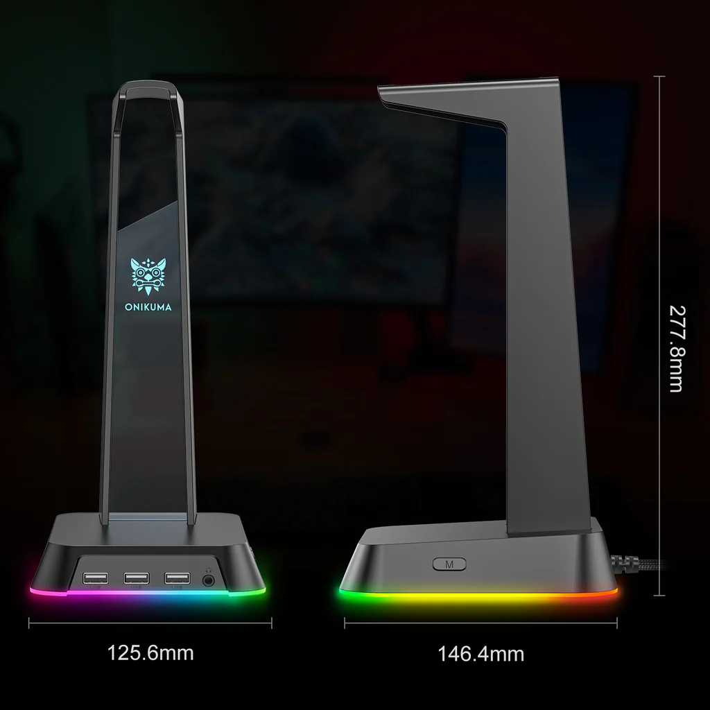 ONIKUMA ST-2 RGB Headphone Stand Black