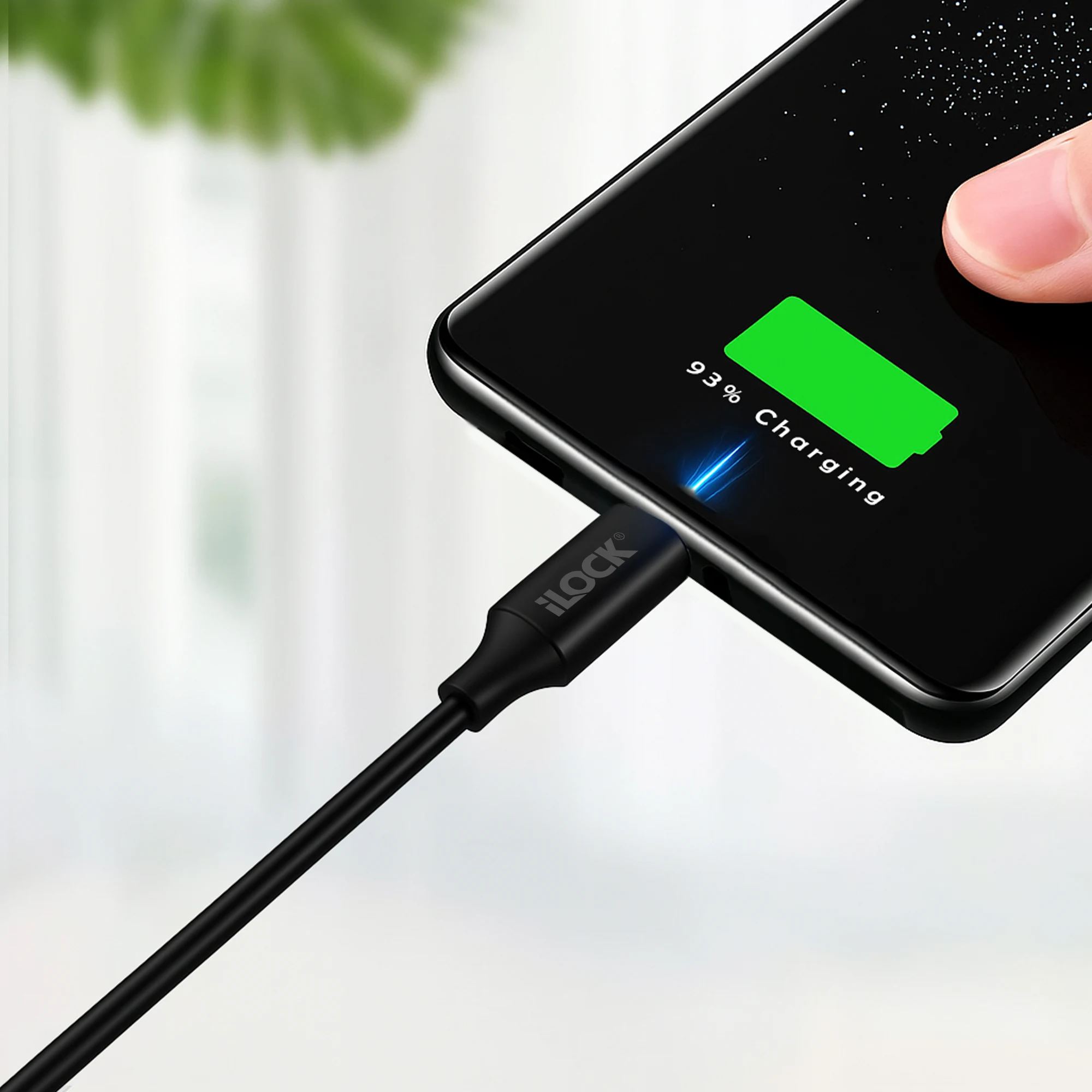 iLOCK Fast Charging & Data USB-A to Type-C Cable - 1M - Black