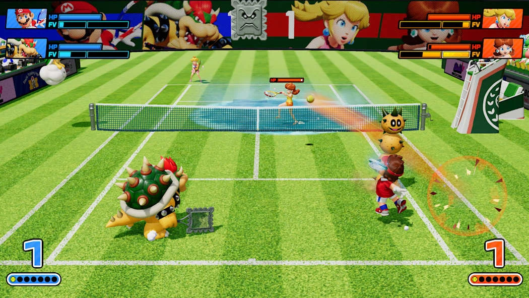 Mario Tennis Fever themed courts
