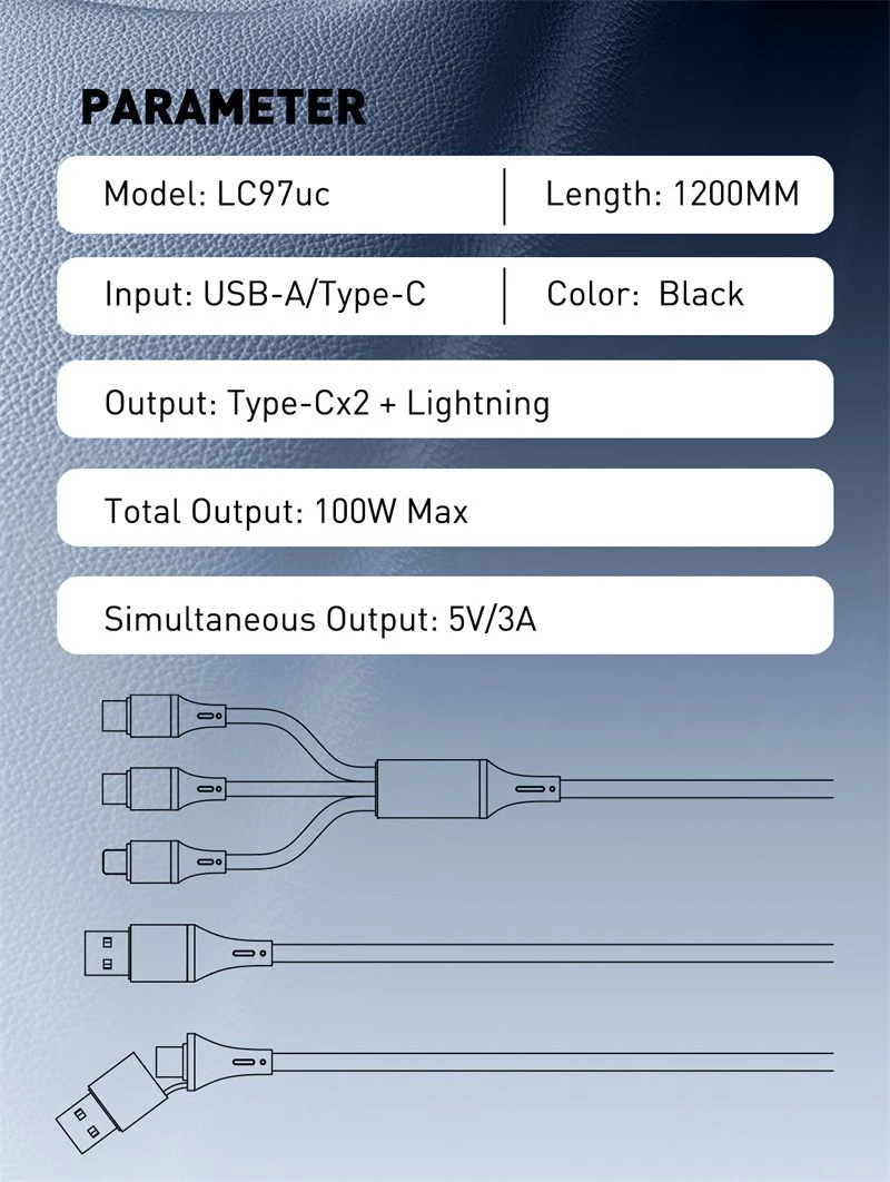 LDNIO LC97uc 100W Multi Charging Cable