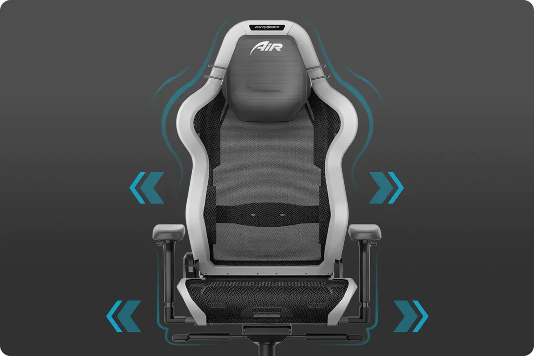 Herdrest DXRacer Backrest Seatbase with armrests Aluminium five-star base Multi-functional tilt mechanism Class 4 hydraulic piston Hydraulic sleeve  5× base cover 5× PU Casters 2× Sell Wrench