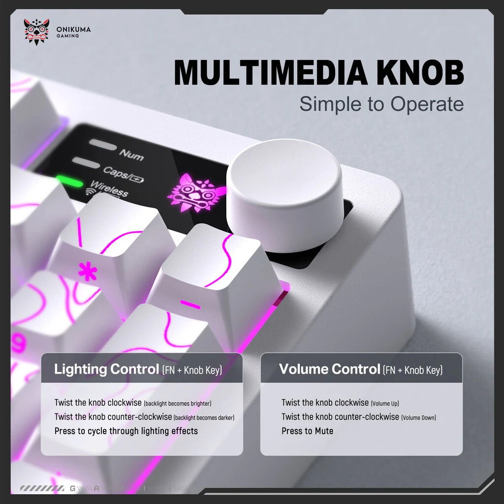 ONIKUMA MT902 Multimedia Knob White