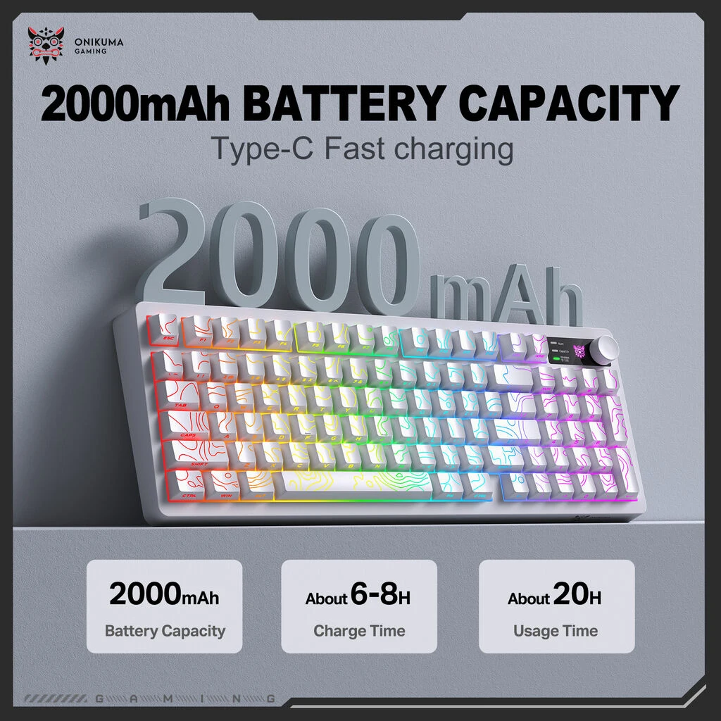 ONIKUMA MT902 2000mAh Battery White