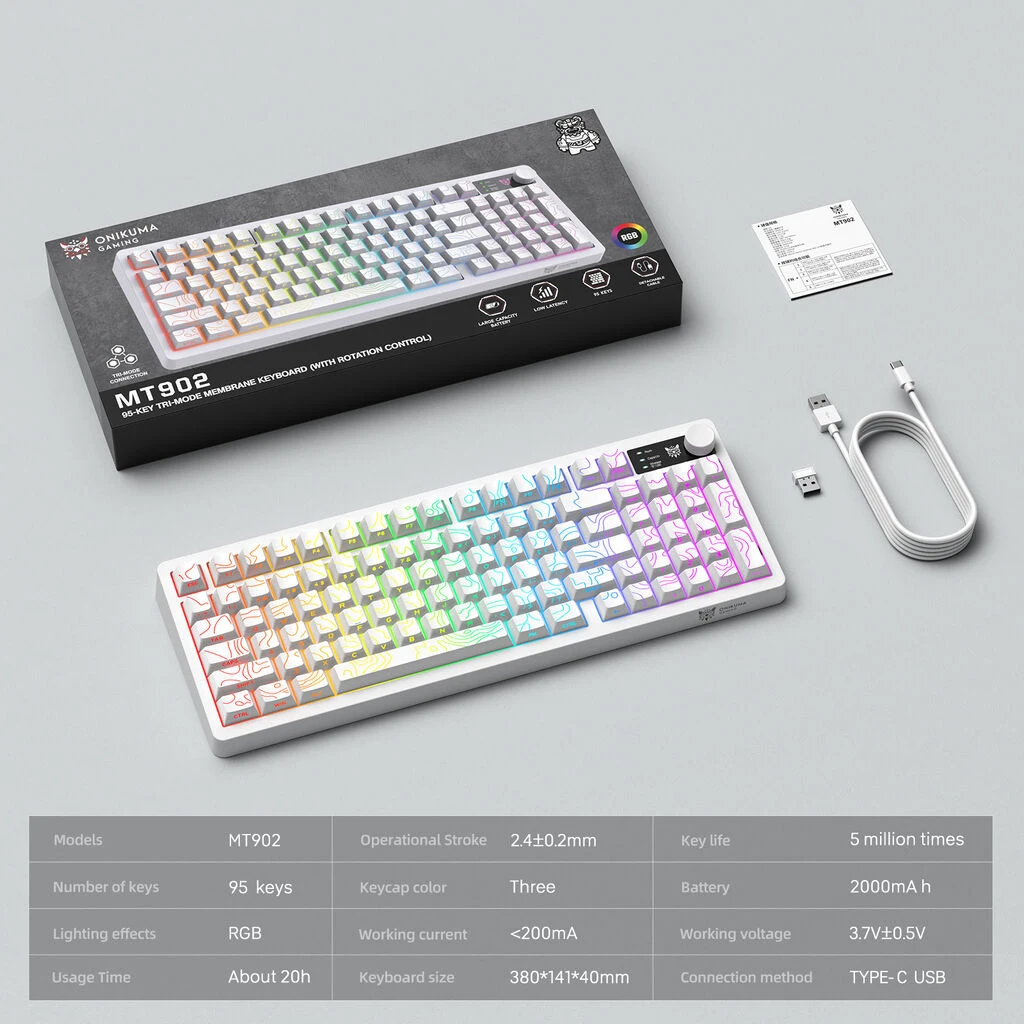 ONIKUMA MT902 White Gaming Keyboard