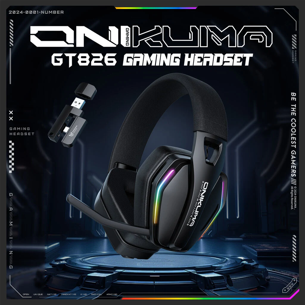 ONIKUMA GT826 Tri-Mode RGB Gaming Headset Black