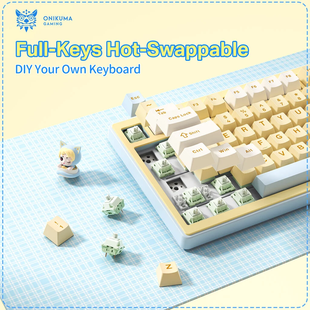 ONIKUMA MT707 Hot-Swappable Keys Yellow